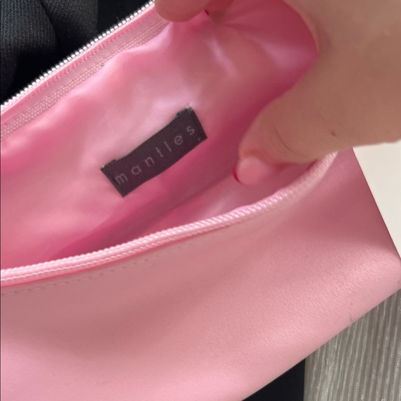 Elongated baguette Pink Shoulder Bag prom silver detail - Picture 6 of 6